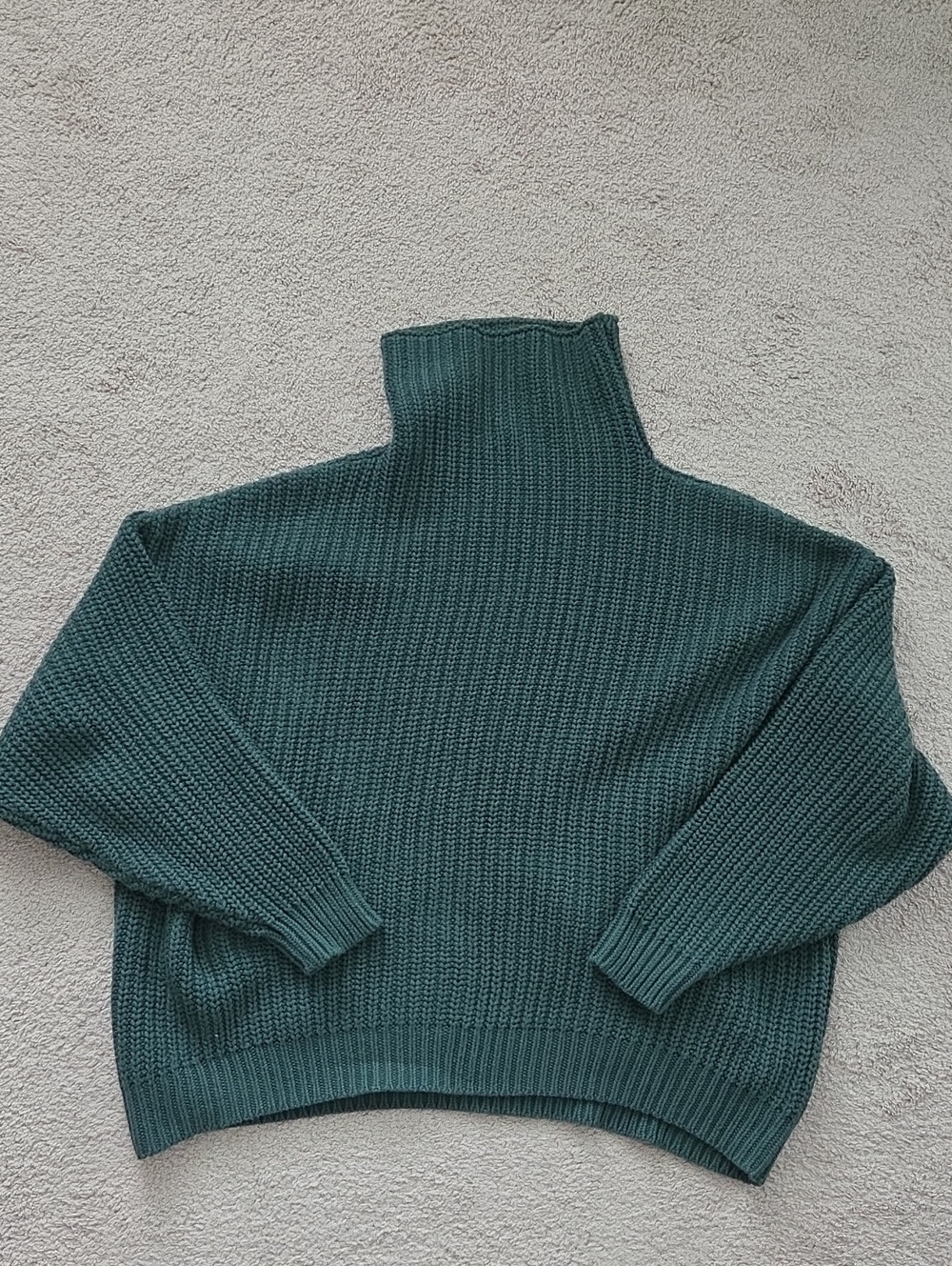 Free People Dark Emerald Ribbed Turtleneck Sweater